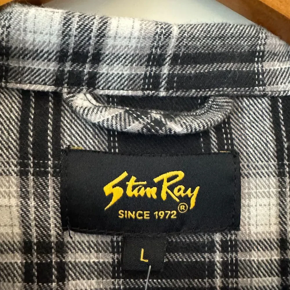 NWT Stan Ray Men's Black White Zip Shirt Size Large - Picture 9 of 9